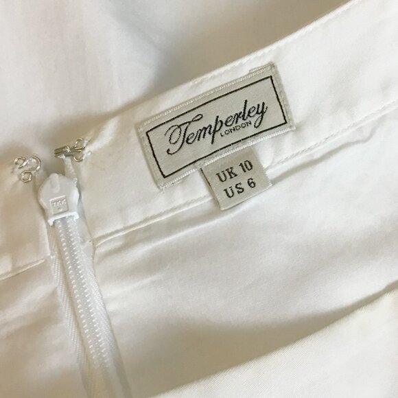 TEMPERLY LONDON Bellanca Embroidered Cotton Poplin Midi Skirt - Picture 13 of 14